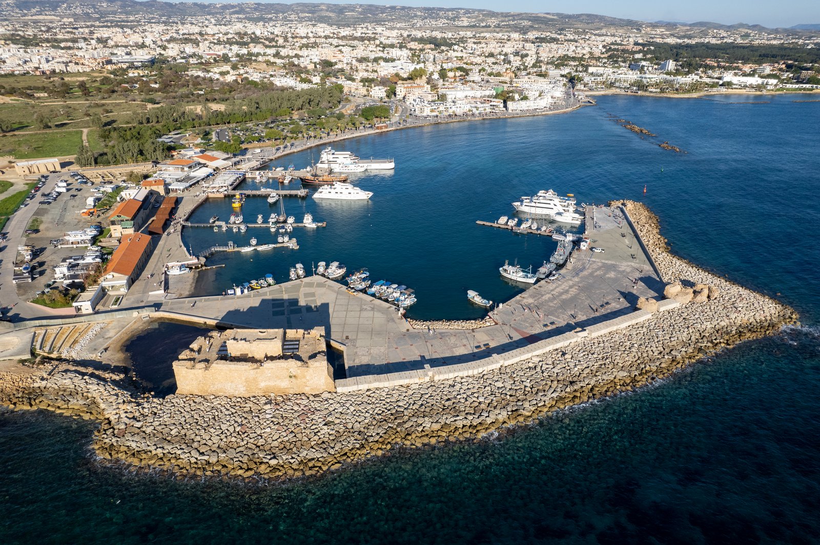 Aerial view of Paphos harbour, Cyprus — cost of living for students 2027