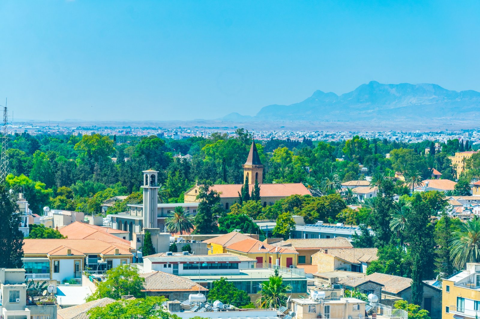 Aerial view of Nicosia, Cyprus, where the Civil Registry and Migration Department decides student entry permit applications from Bangladesh
