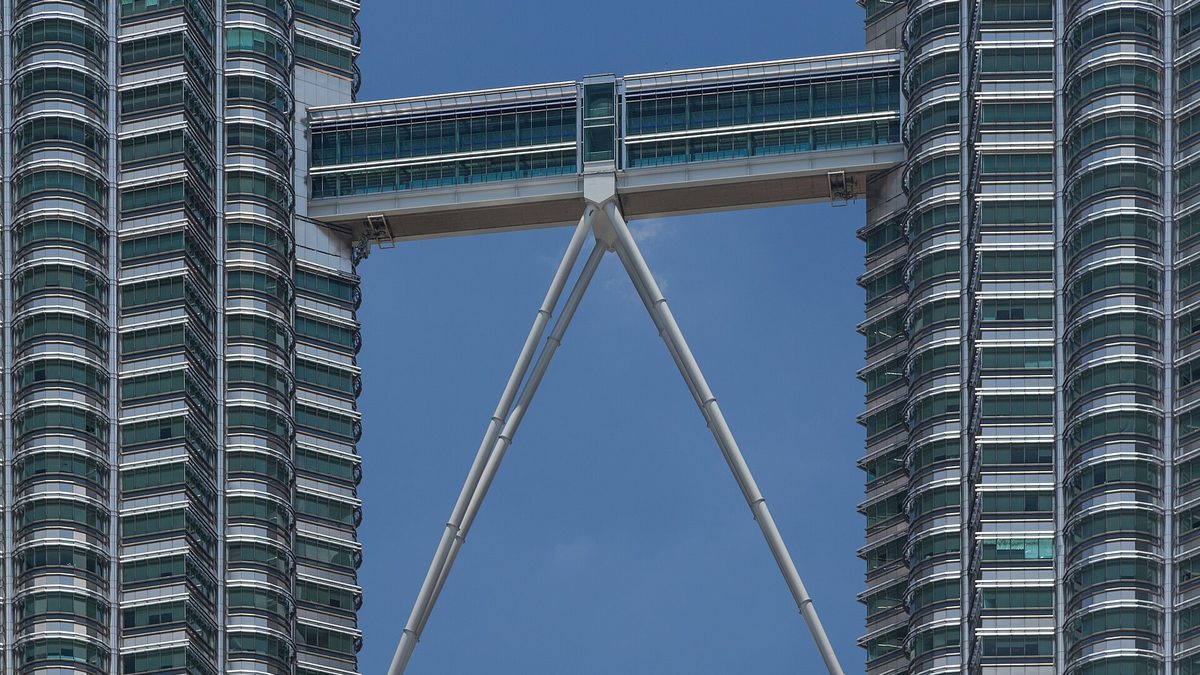The skybridge between the Petronas Twin Towers, Kuala Lumpur